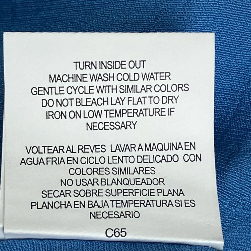 Figueroa & Flower Womens Embroidered Blouse SIZE Large Blue Balloon Sleeves NEW - Picture 14 of 14